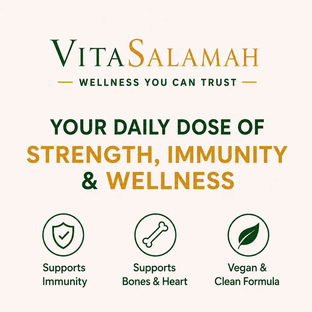 VitaSalamah Vitamin D3, K2 & C – 120 Vegan Capsules